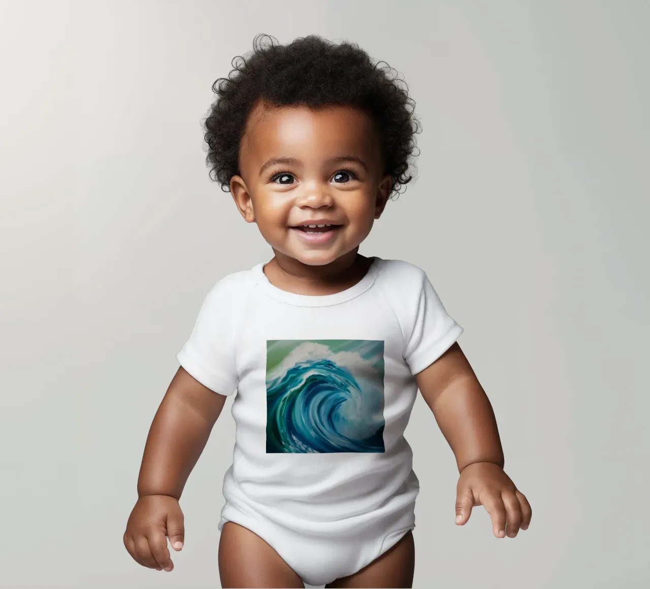 Smaragdgroene krul babyrompertje korte mouwen van Dream Spectrum