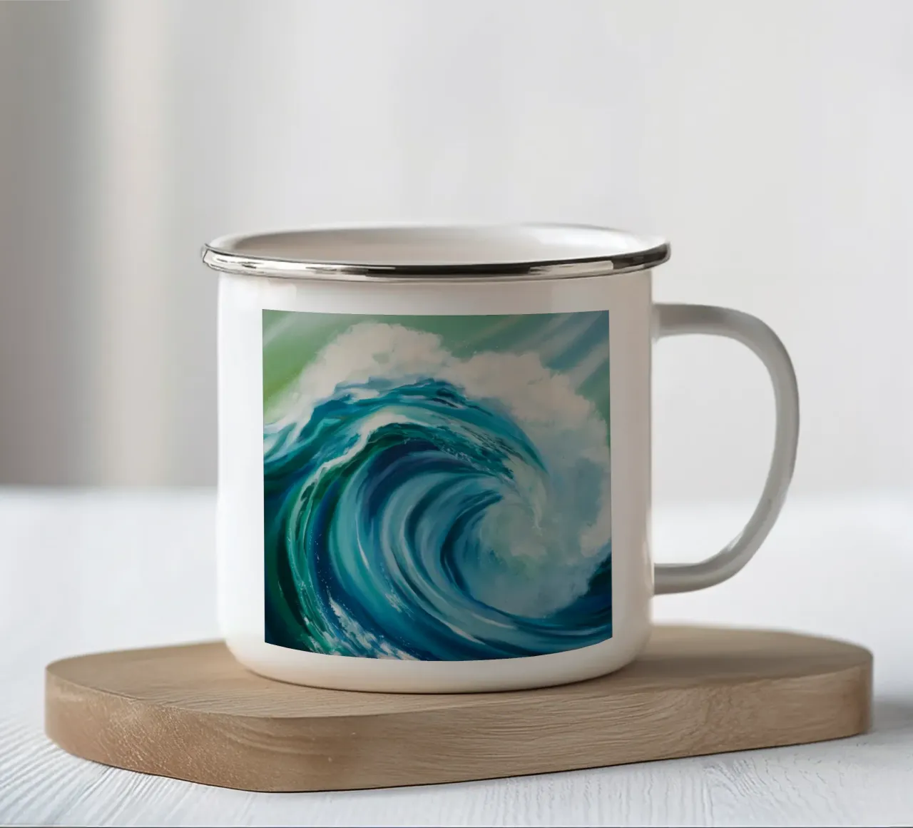 Boucle d'émeraude de l'océan mug en émail de Dream Spectrum
