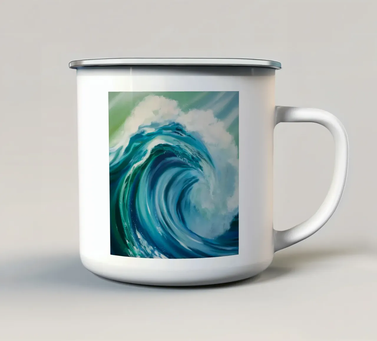 Boucle d'émeraude de l'océan mug en émail de Dream Spectrum