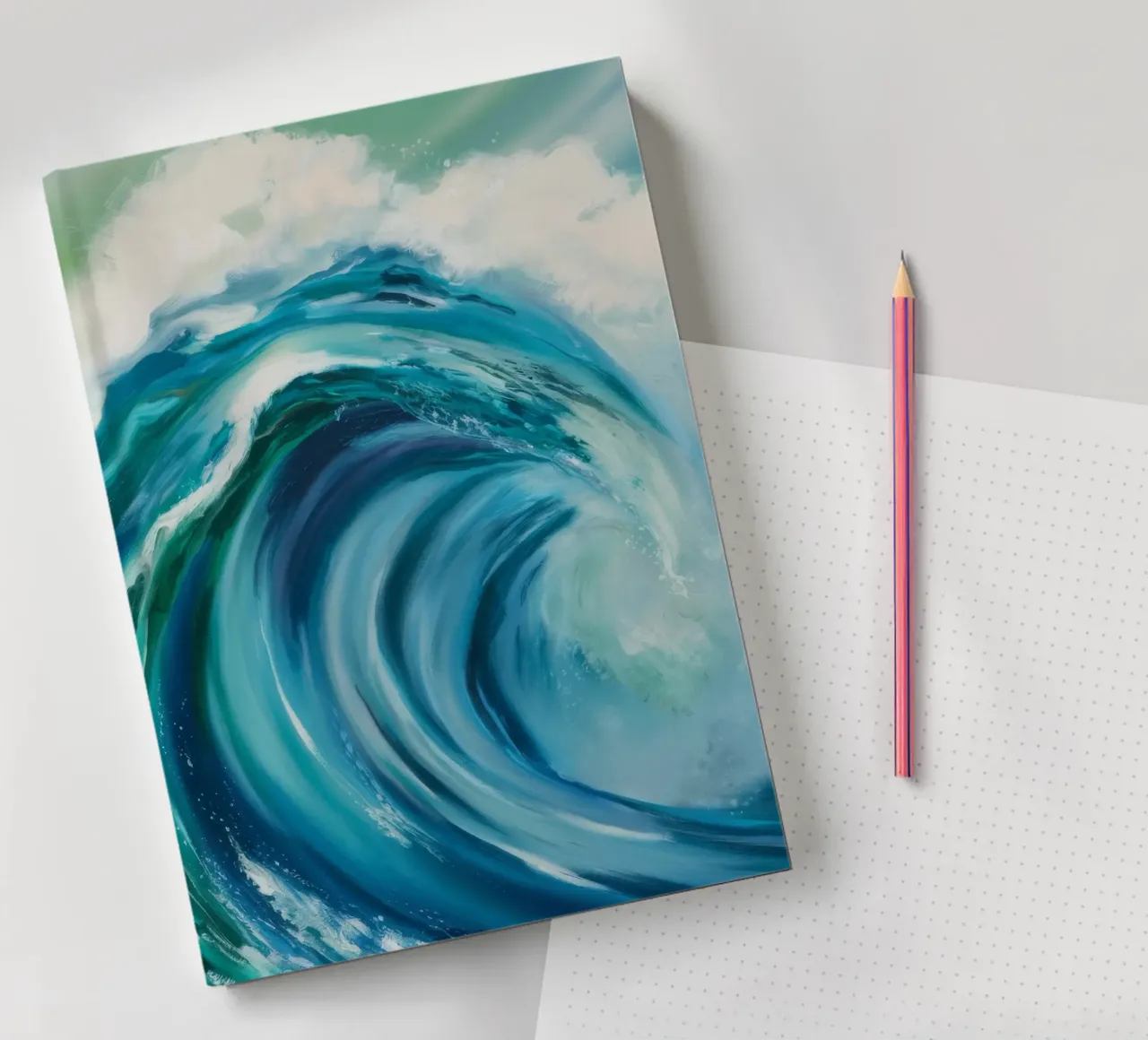 Ocean's Emerald Curl notebook by Dream Spectrum