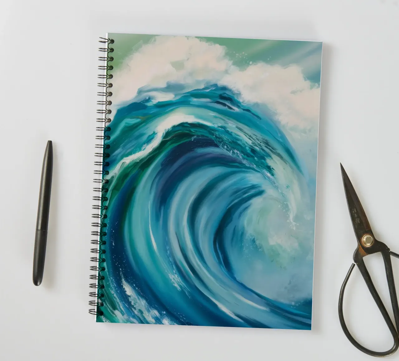 Ocean's Emerald Curl spiral notebook by Dream Spectrum