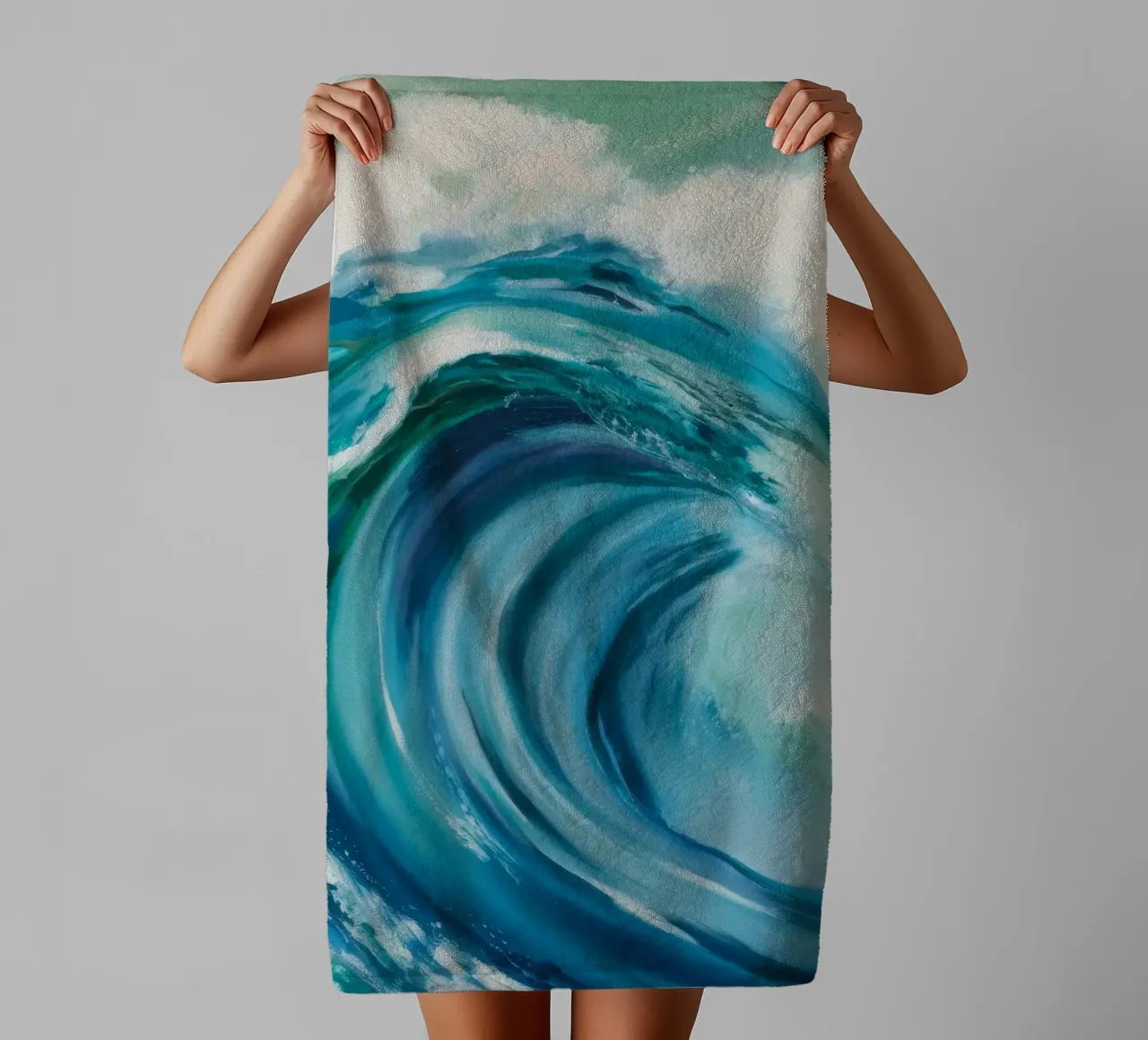 Ocean's Emerald Curl towel by Dream Spectrum