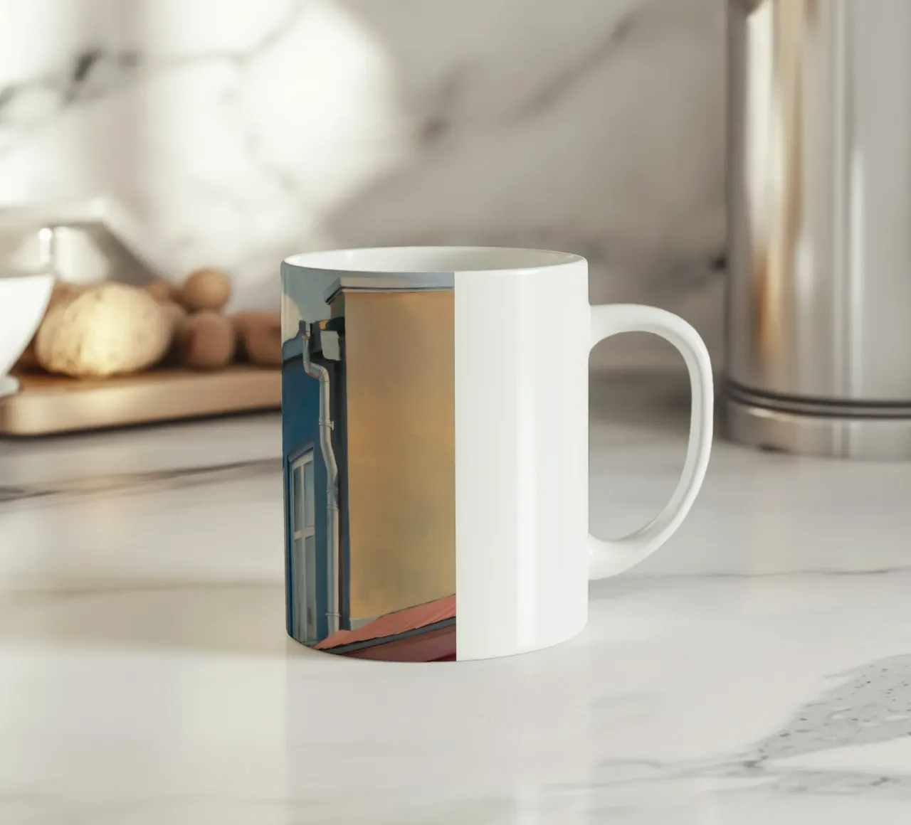Contemplazione della parete cerulea tazza in ceramica da Opal Strokes