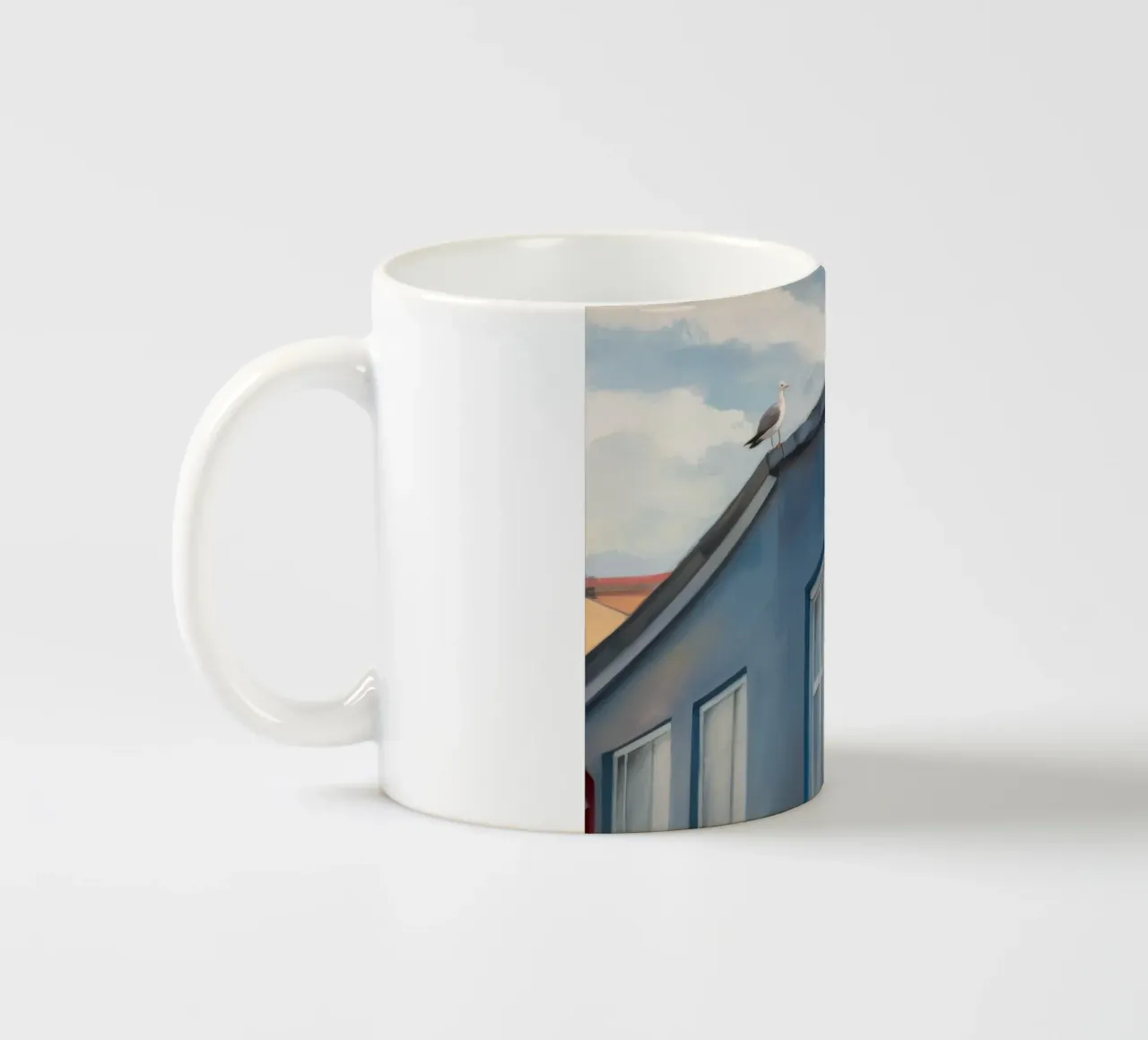 Contemplazione della parete cerulea tazza in ceramica da Opal Strokes