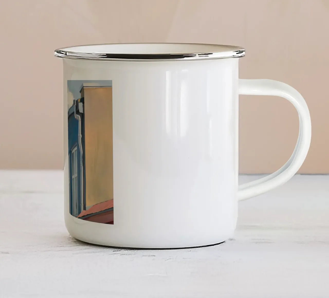 Contemplazione della parete cerulea tazza in smalto da Opal Strokes
