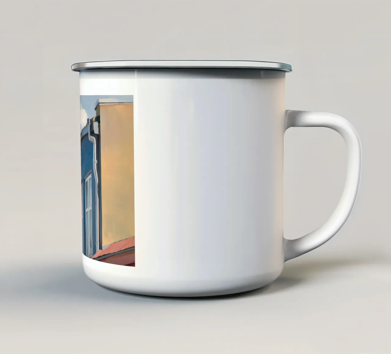 Contemplazione della parete cerulea tazza in smalto da Opal Strokes