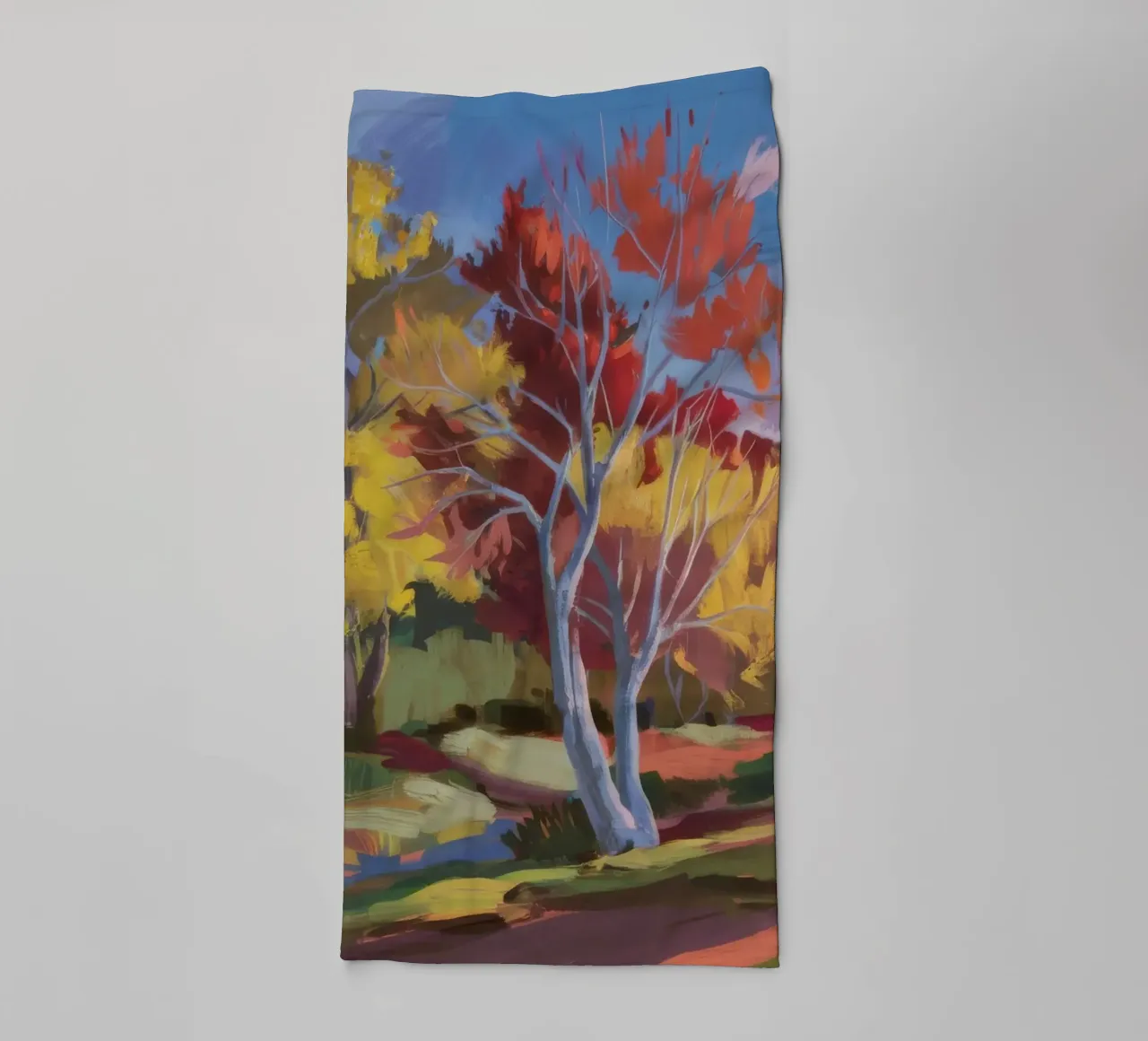 Passaggio d'autunno infuocato asciugamano da bagno da Celestial Harmony