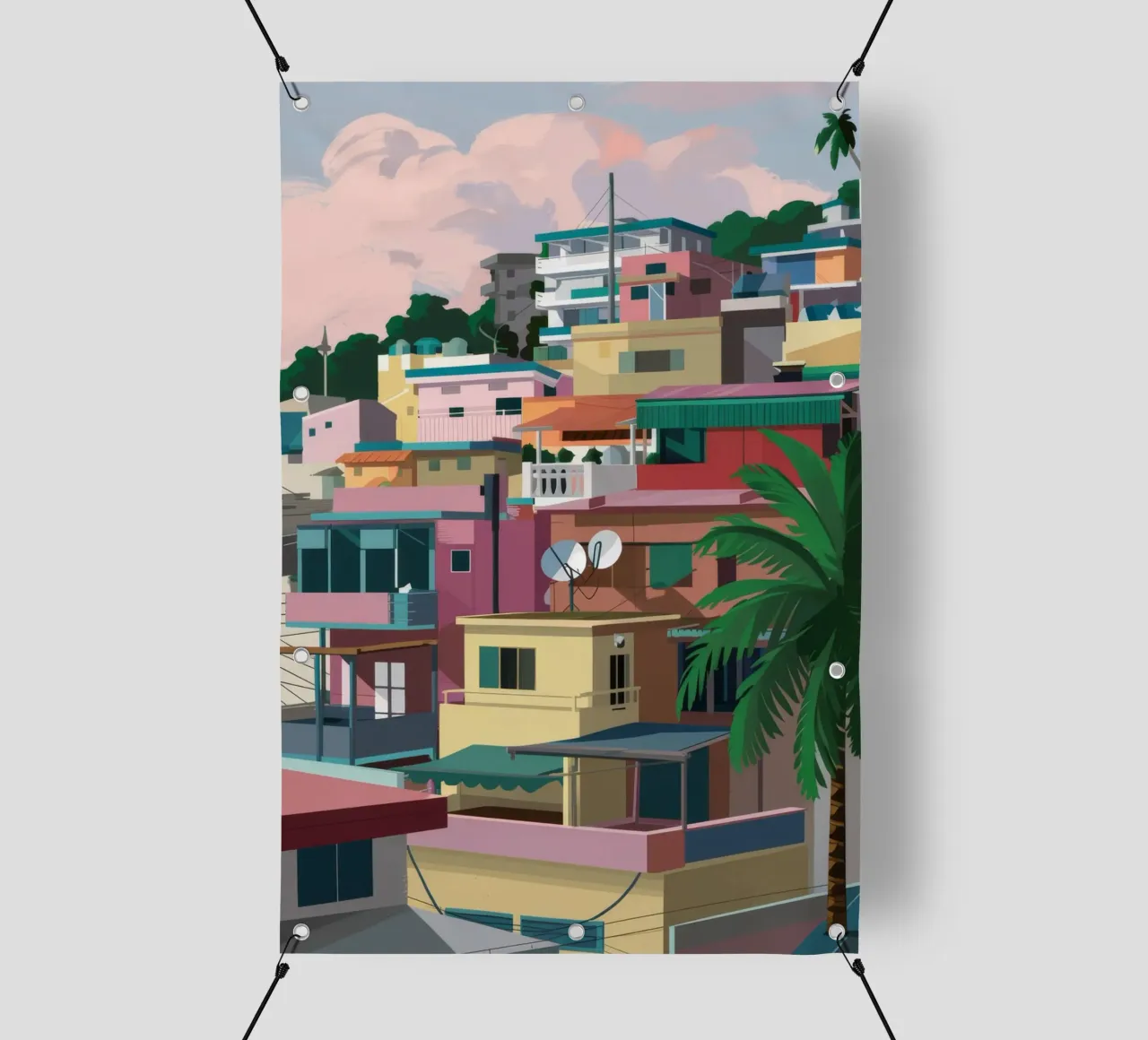 Favela sulla collina telo in pvc da Silk Palette