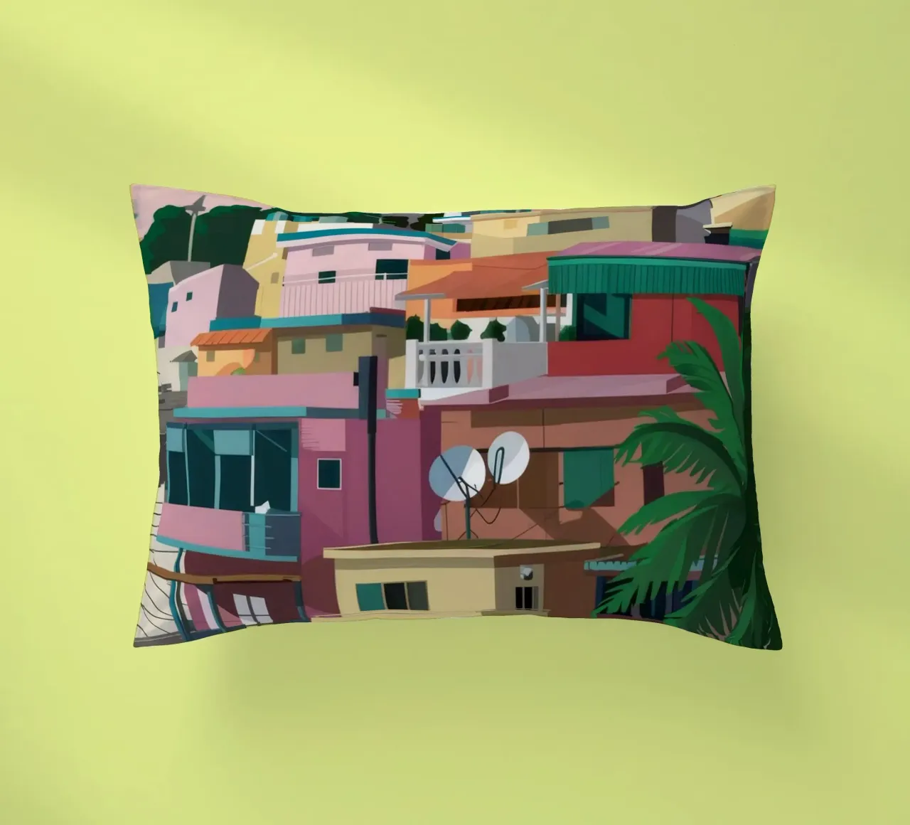 Favela sulla collina cuscino da Silk Palette