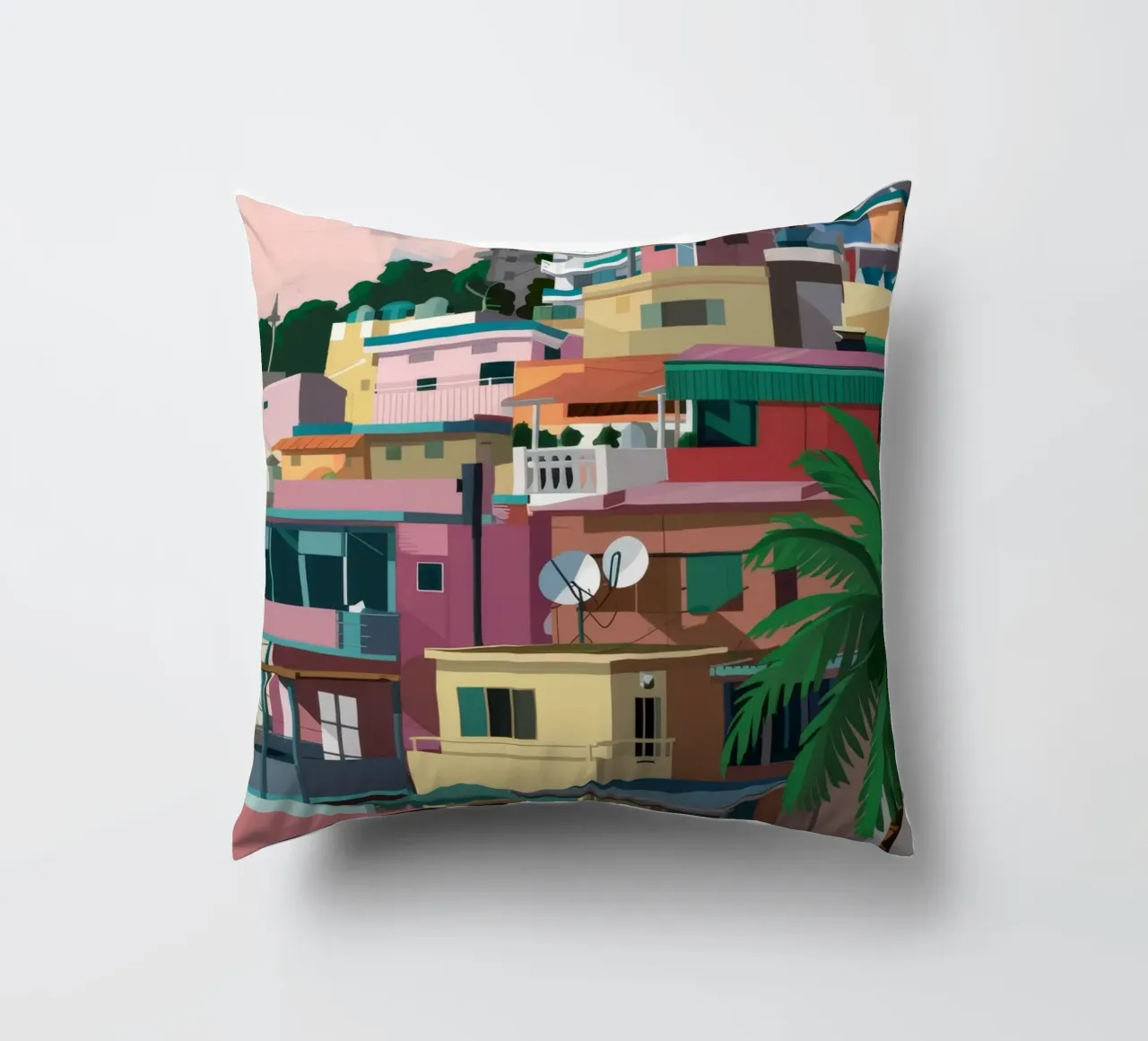 Favela sulla collina cuscino da Silk Palette