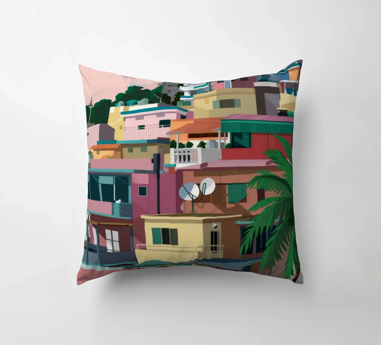 Favela sulla collina cuscino da Silk Palette