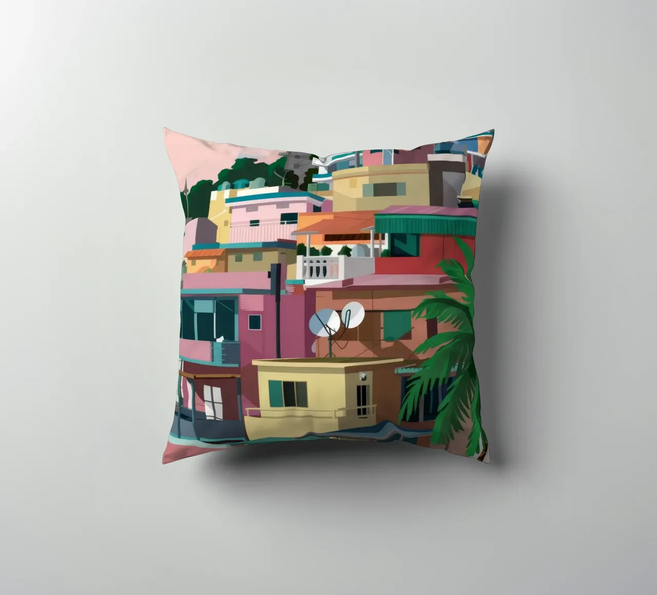 Favela sulla collina cuscino da Silk Palette