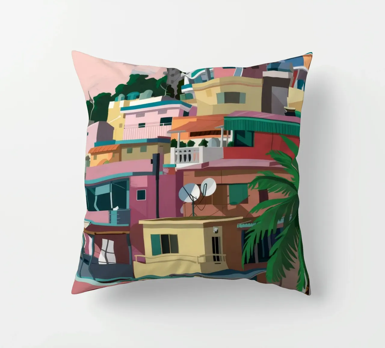 Favela sulla collina cuscino da Silk Palette