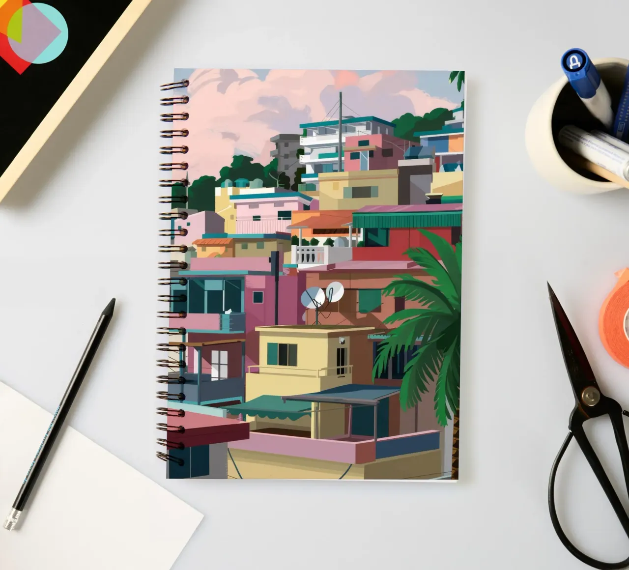 Favela op de heuvel notitieboek met spiraal van Silk Palette