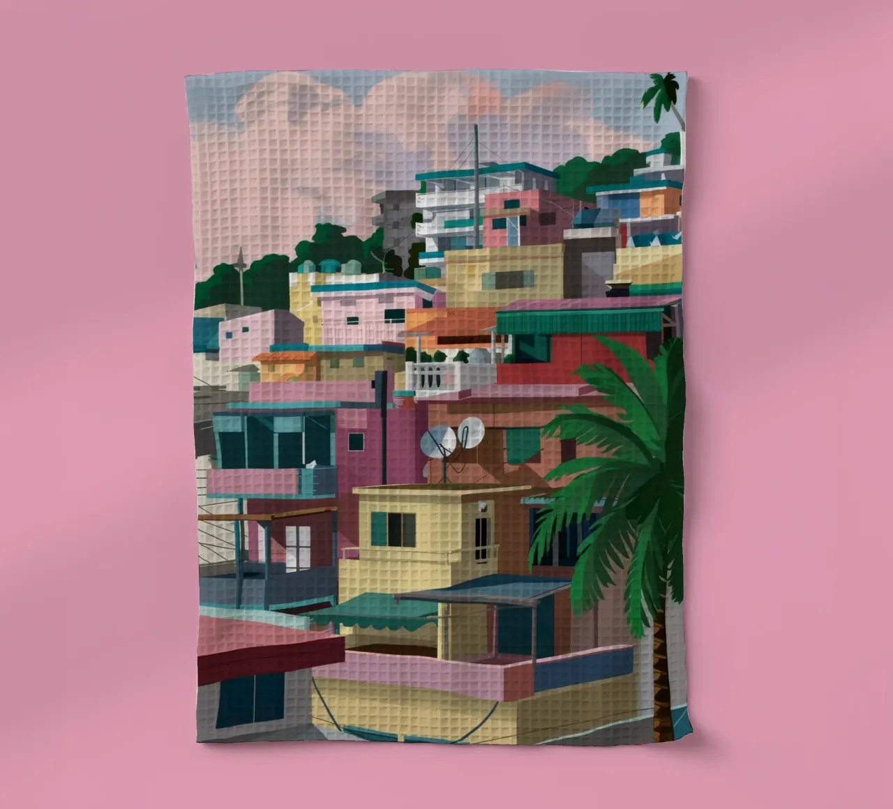 Favela sulla collina canovaccio da cucina da Silk Palette