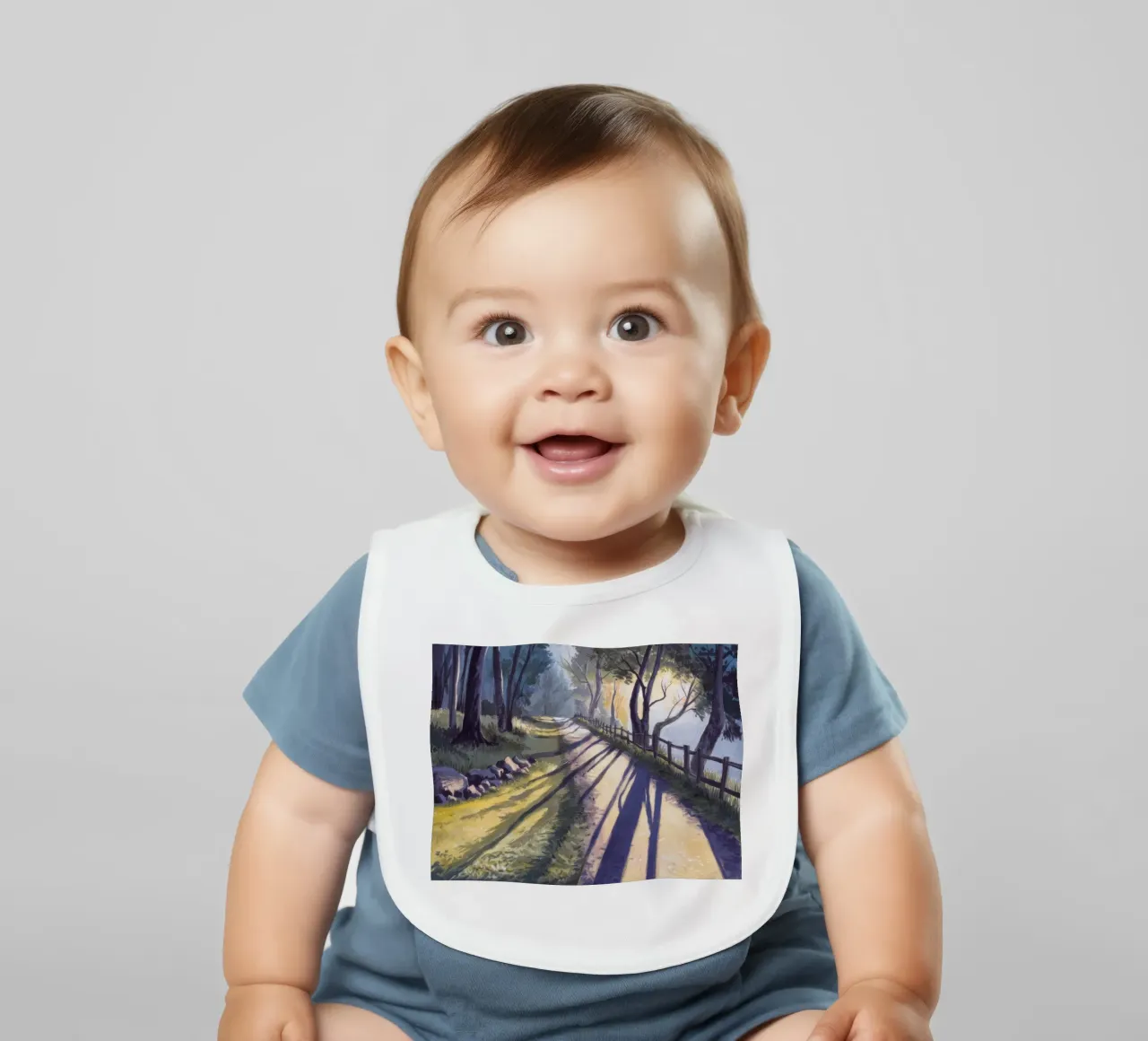 Sentiero forestale punteggiato di sole bavaglino da Opal Strokes