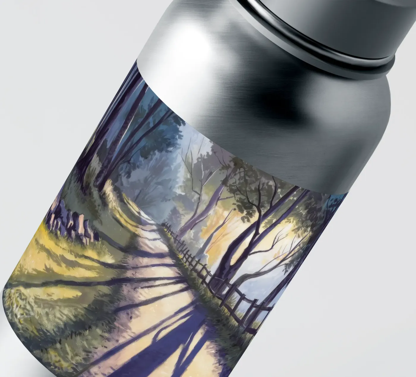 Sun Dappled Forest Path sticker by Opal Strokes