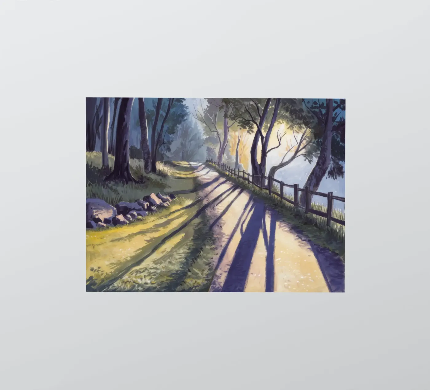 Sun Dappled Forest Path sticker by Opal Strokes