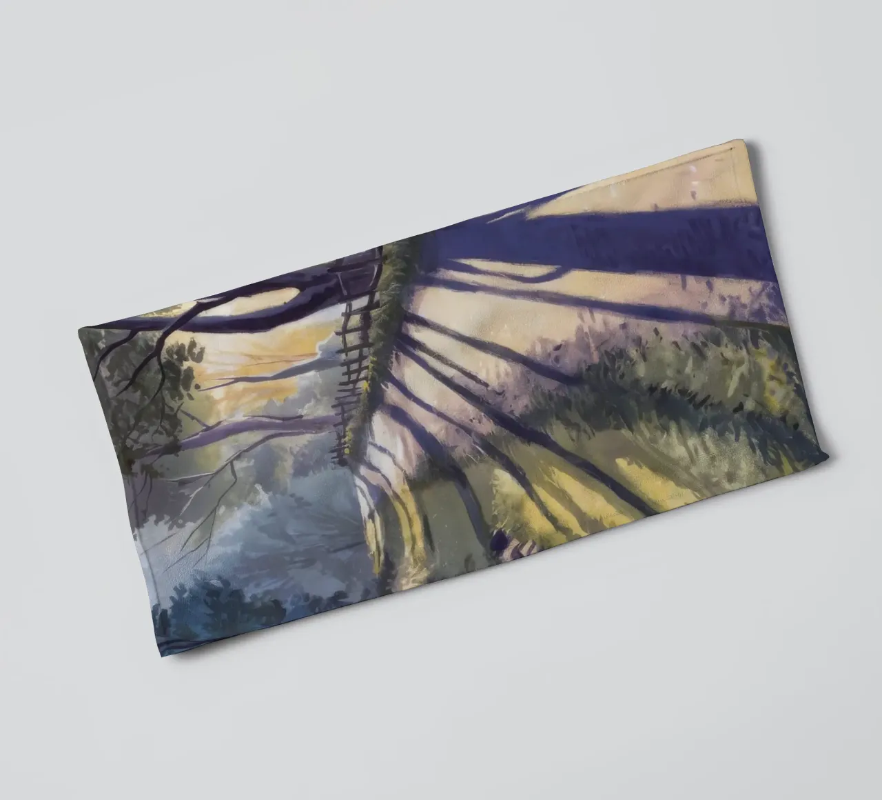 Sun Dappled Forest Path towel by Opal Strokes