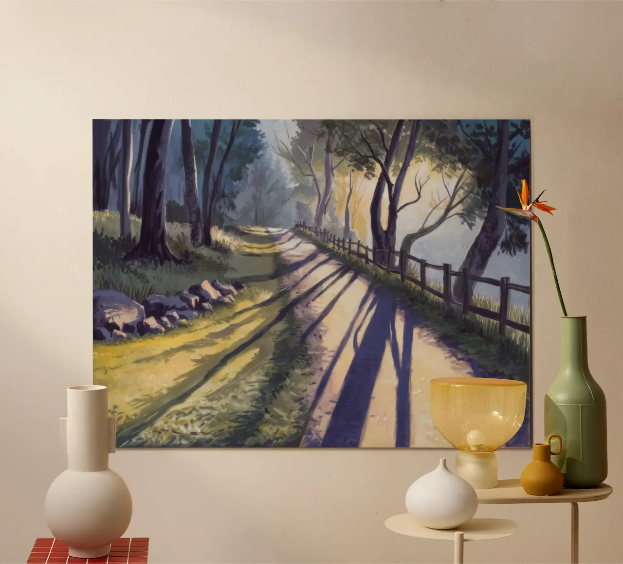 Sun Dappled Forest Path poster da Opal Strokes