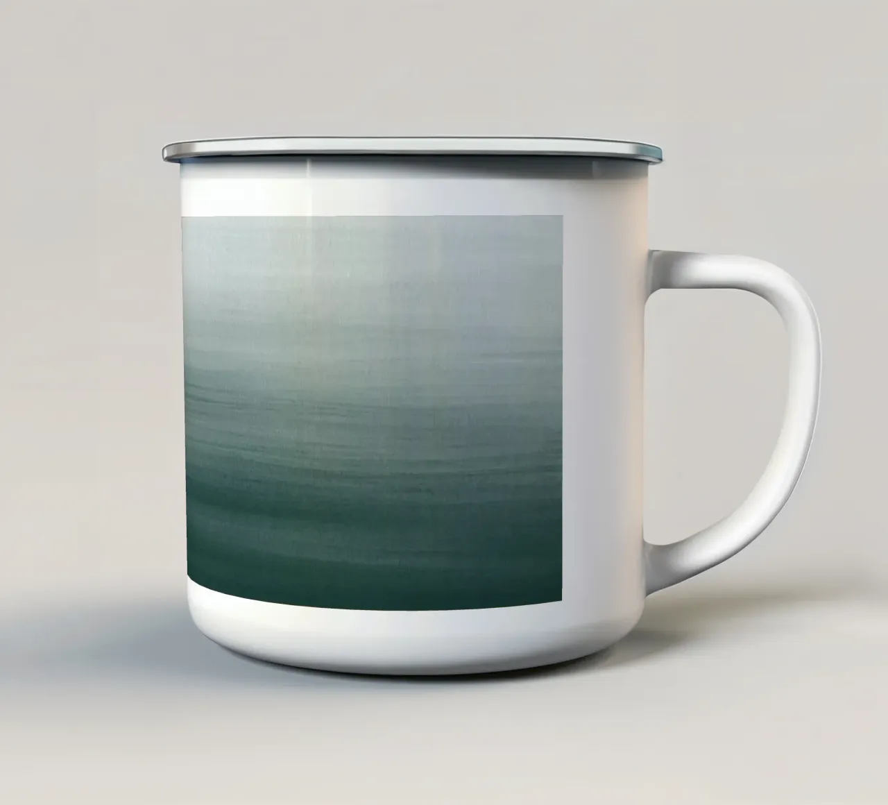 Gradiente acquerello verde scuro tazza in smalto da NouveauPrints