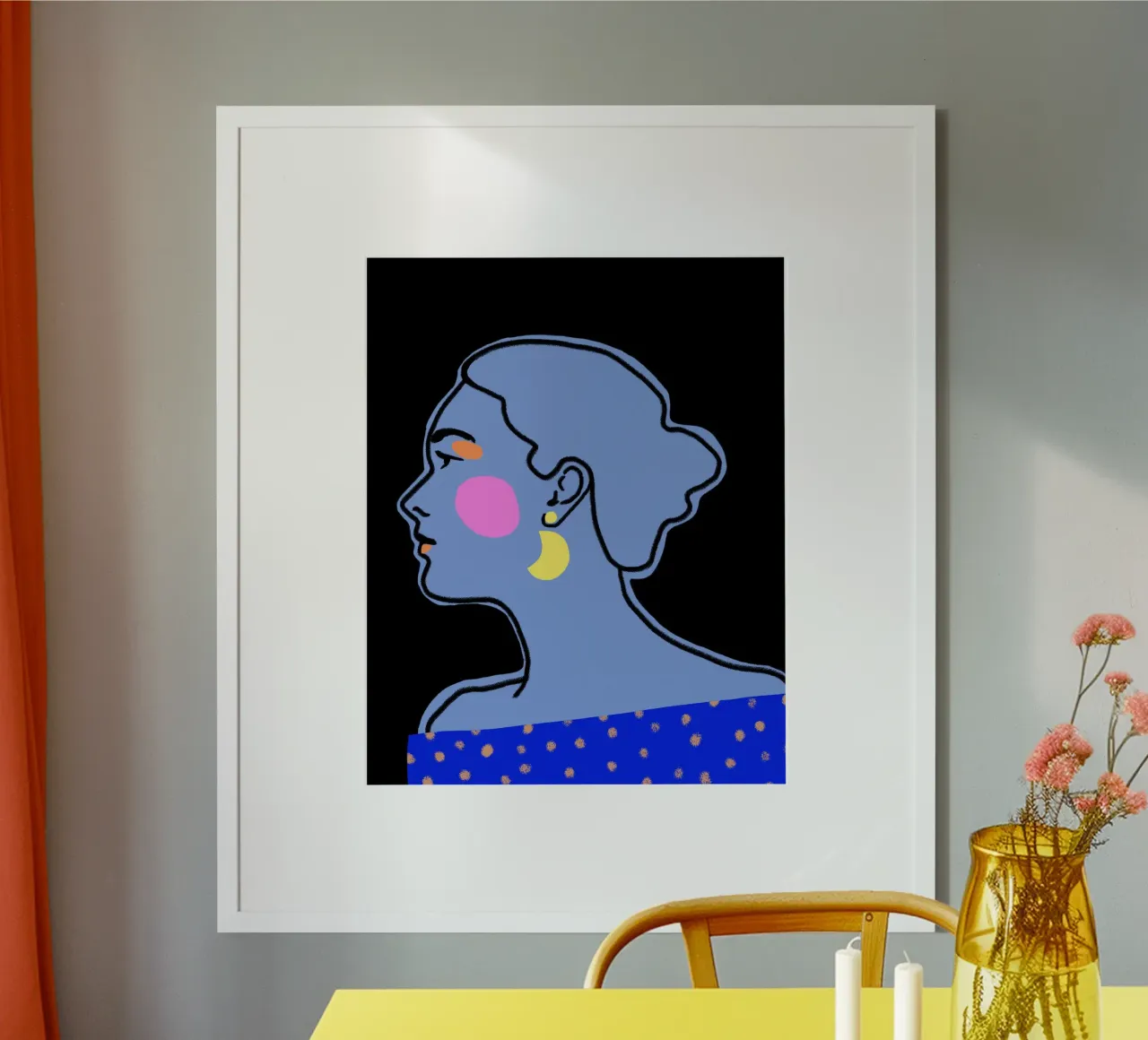 At Night poster con telaio in legno da Isabel Junghans-Bichler