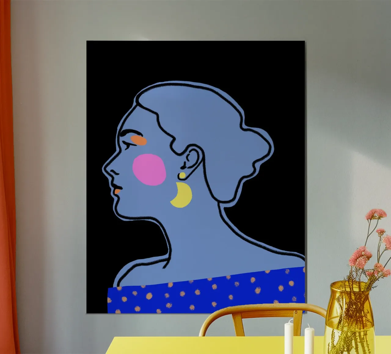 At Night poster con telaio in legno da Isabel Junghans-Bichler
