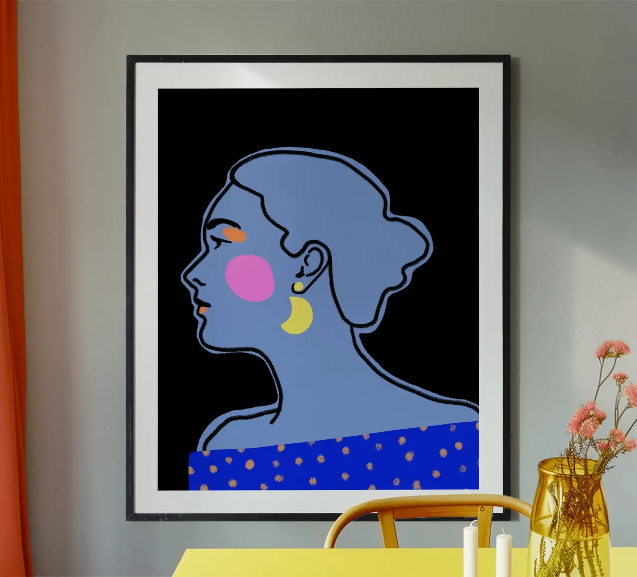 At Night poster con telaio in legno da Isabel Junghans-Bichler