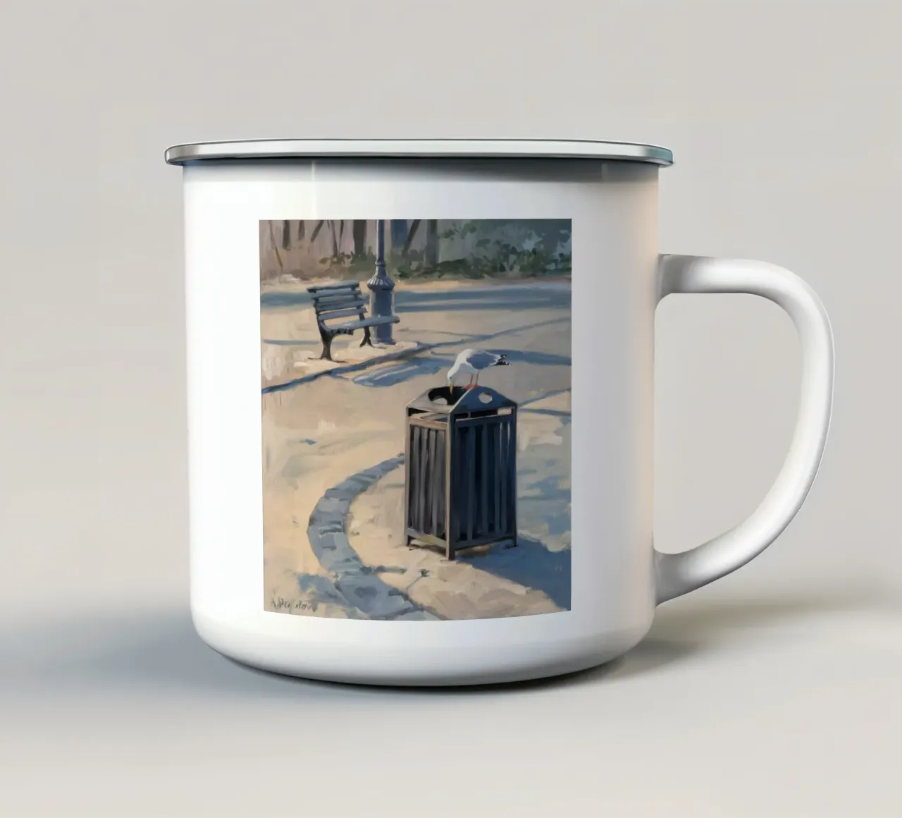 Recipiente per rifiuti urbani tazza in smalto da Opal Strokes