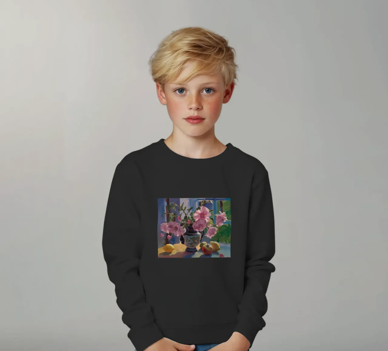 Pfingstrose Fensterlicht Kinder Sweatshirt von Celestial Harmony