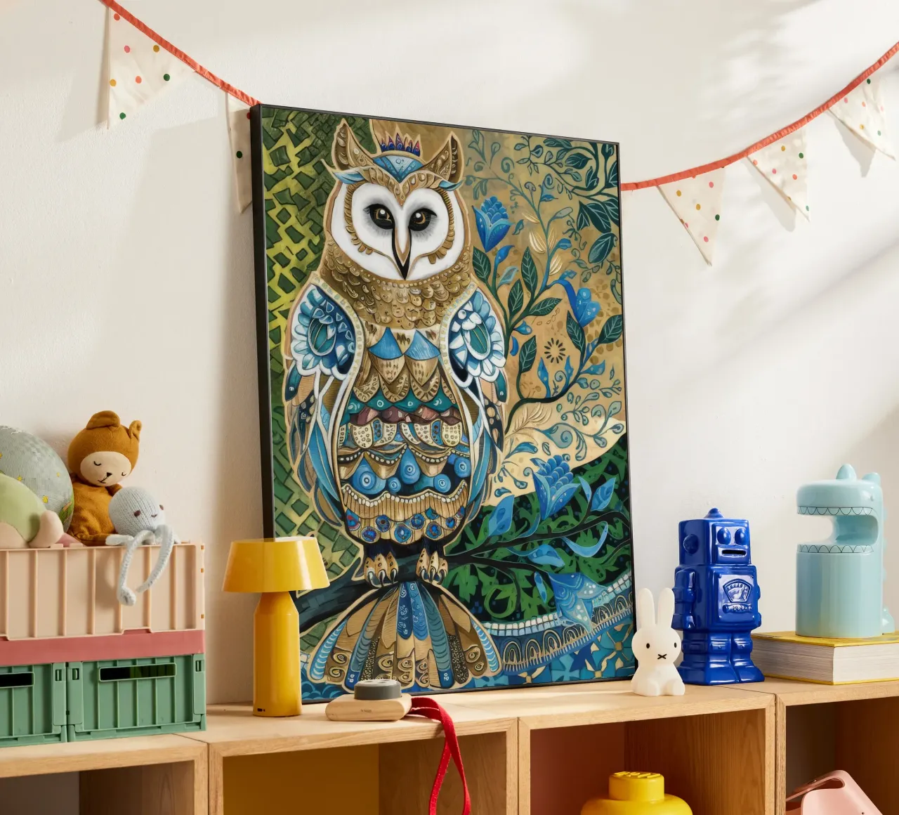 Sierlijke uil wijsheid aluminium-dibond van Dream Spectrum