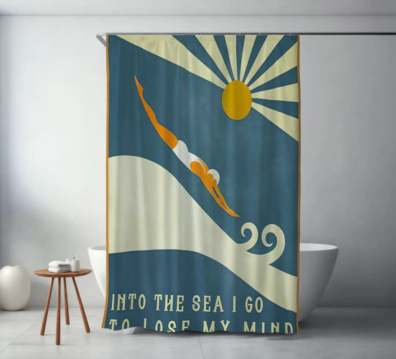Ich gehe ins Meer, um meinen Verstand zu verlieren und meine Seele zu finden Duschvorhang von Christopher shop