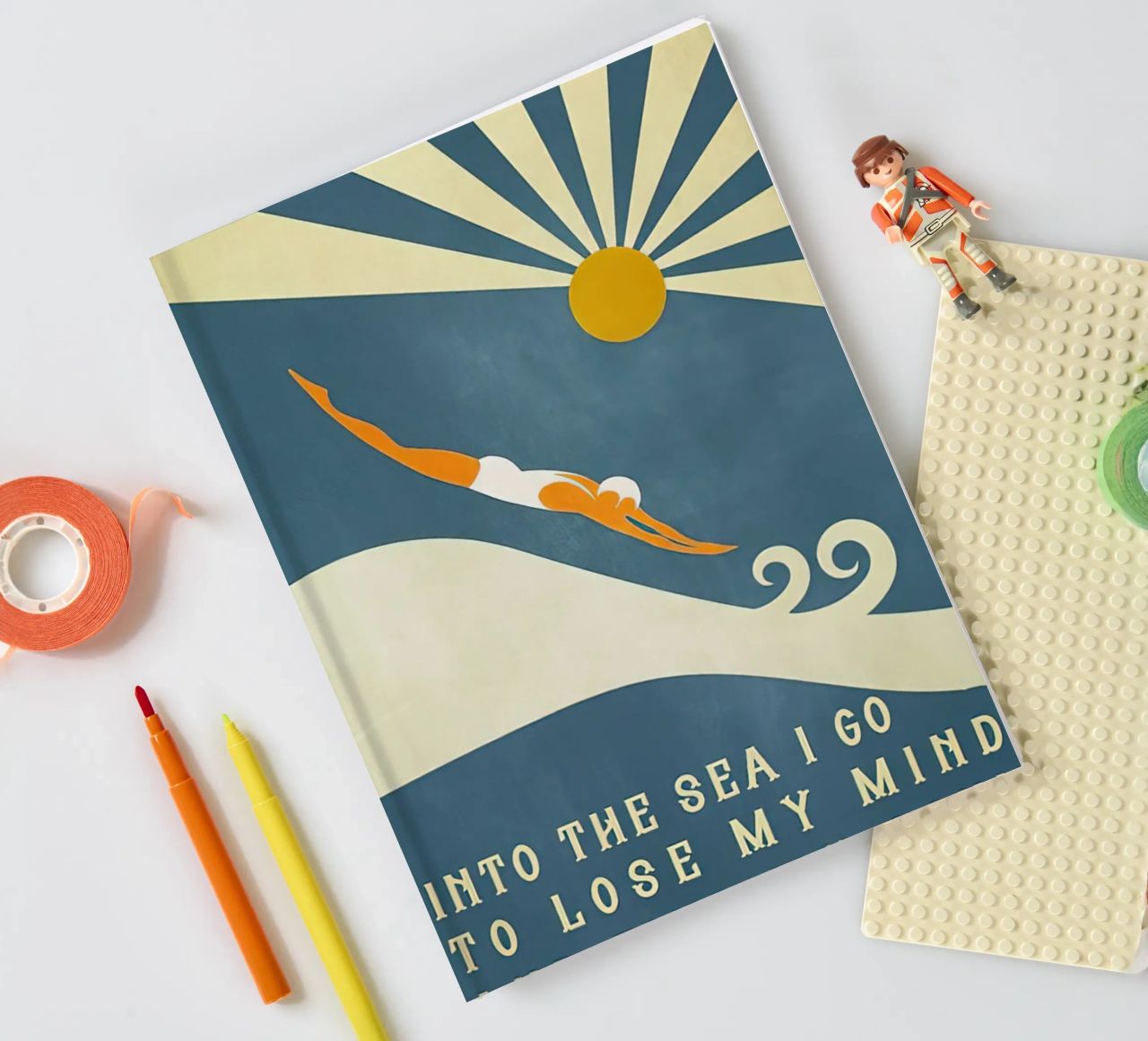 Into The Sea I Go To Lose My MInd And Find My Soul notebook by Christopher shop