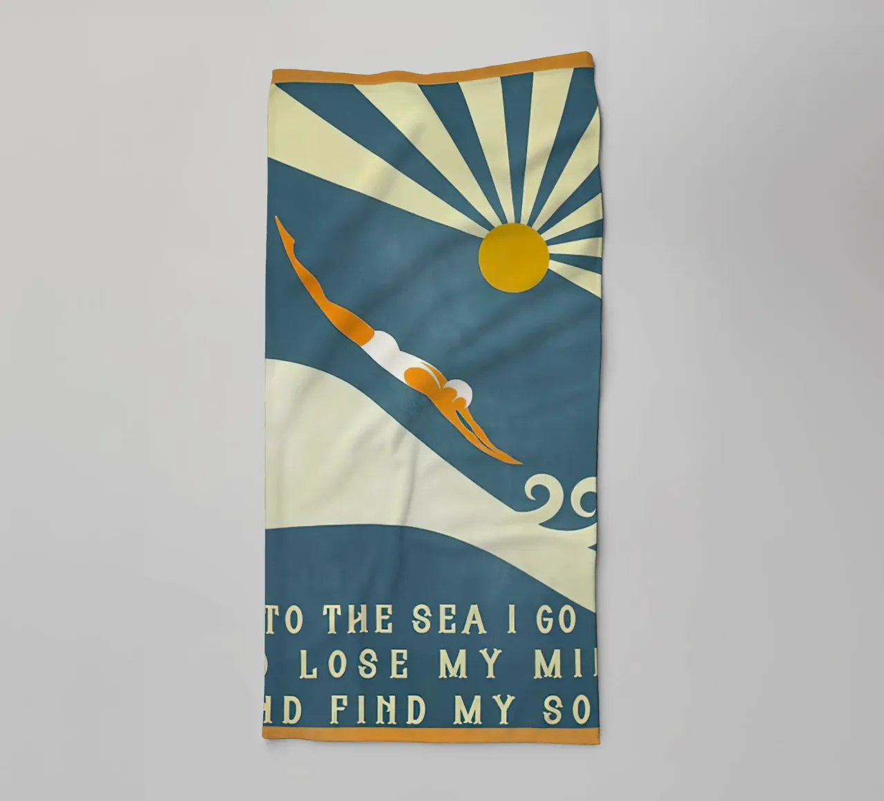 Into the Sea I Go To Lose My MInd And Find My Soul (Nel mare vado per perdere la mia anima e trovare la mia anima) asciugamano da bagno da Christopher shop