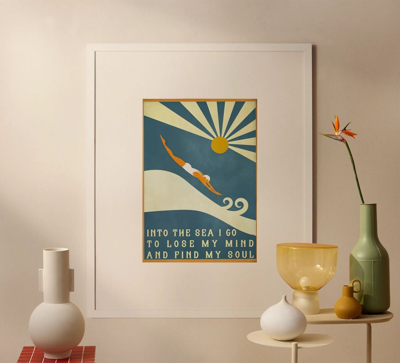 Ich gehe ins Meer, um meinen Verstand zu verlieren und meine Seele zu finden Poster von Christopher shop