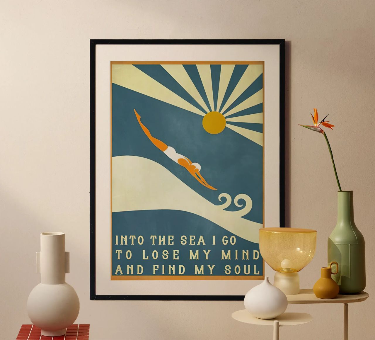 Ich gehe ins Meer, um meinen Verstand zu verlieren und meine Seele zu finden Poster von Christopher shop