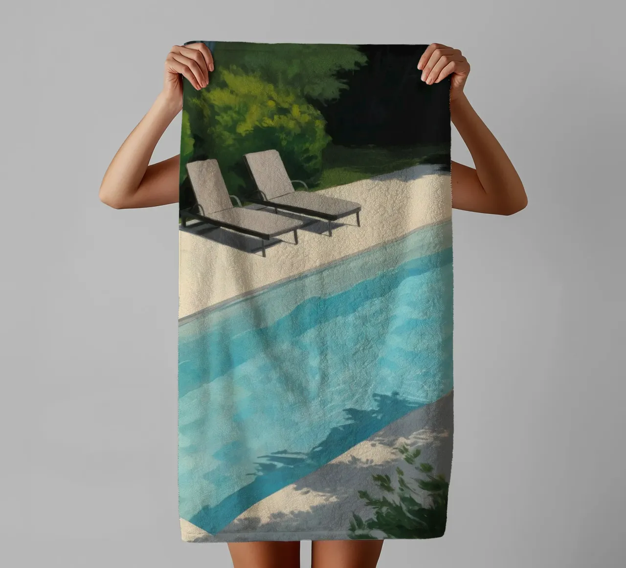 Azure Poolside Dream towel by Opal Strokes
