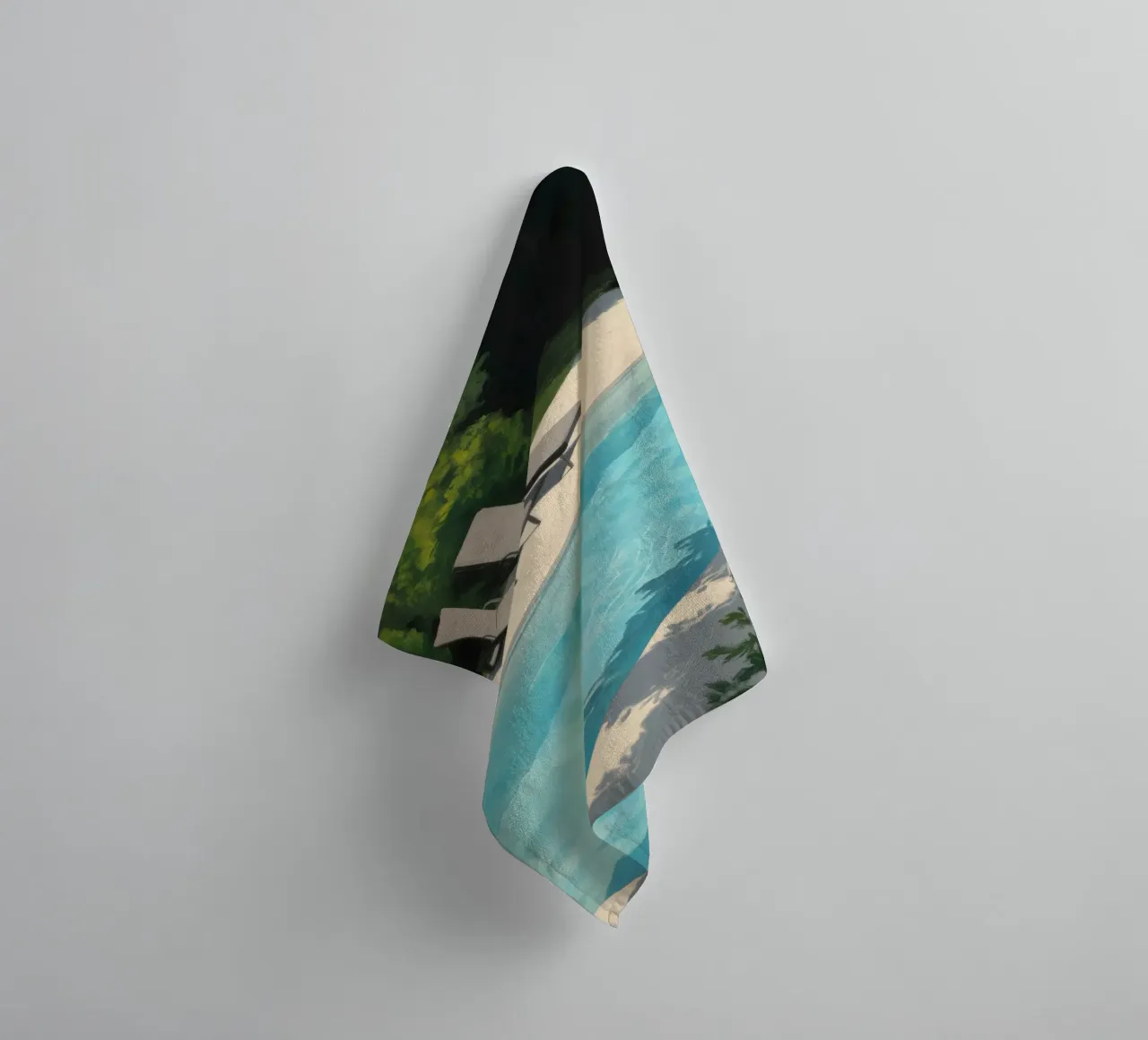 Azure Poolside Dream towel by Opal Strokes