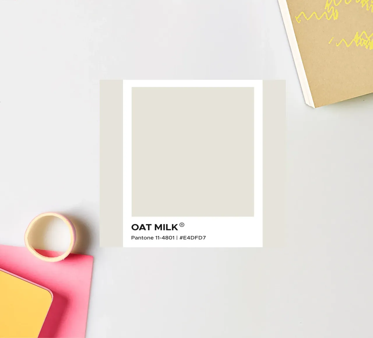 Latte d'avena Pantone adesivo da Paigaam Studio