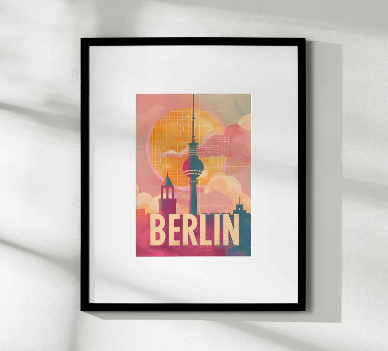 Berlin Skyline Kunst Reiseposter Poster von Vintage Travel Art
