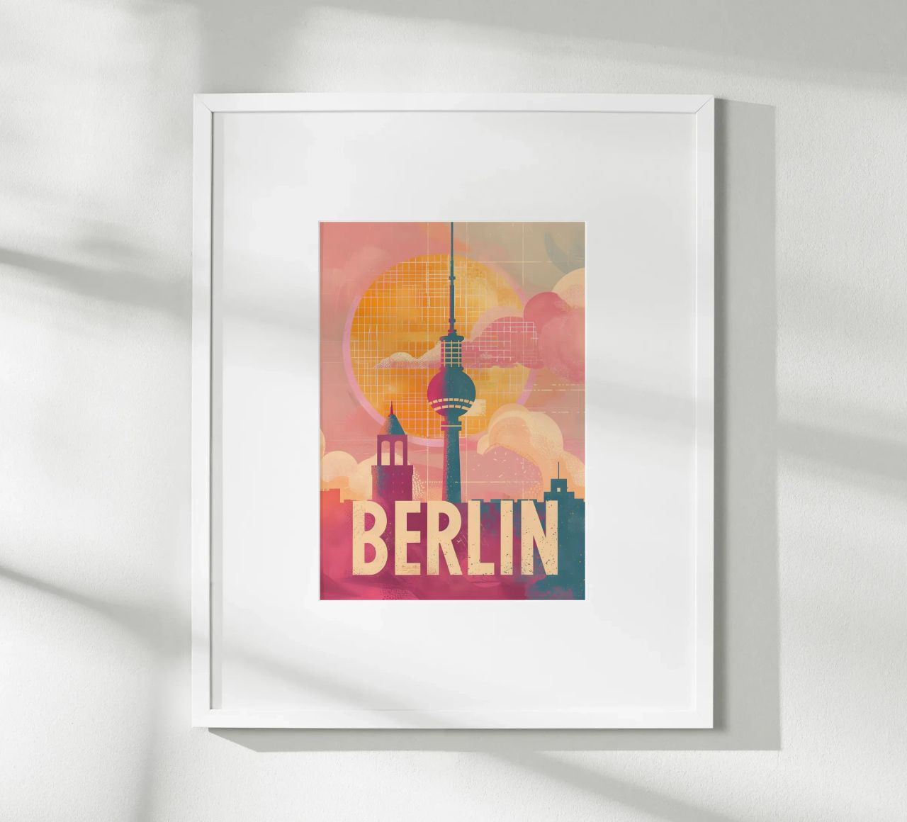 Berlin Skyline Kunst Reiseposter Poster von Vintage Travel Art