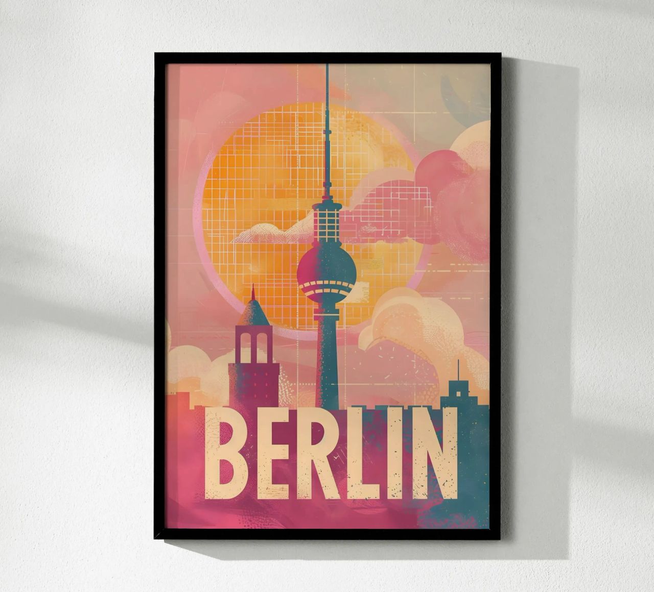 Berlin Skyline Kunst Reiseposter Poster von Vintage Travel Art