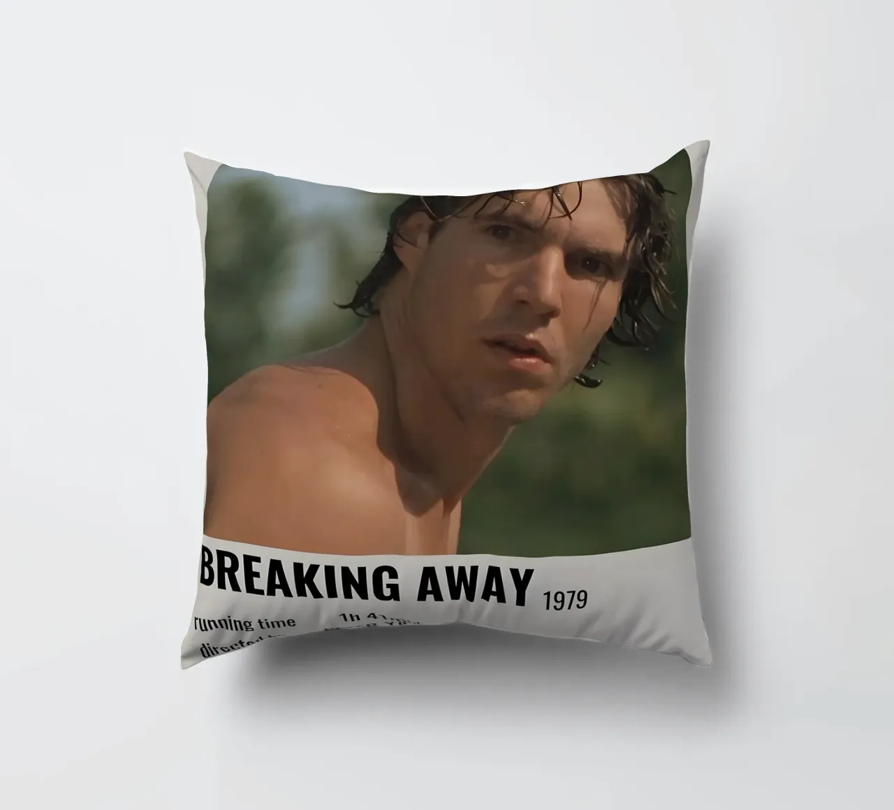 BREAKING AWAY 1979 decorative cushion by MVFminimalist