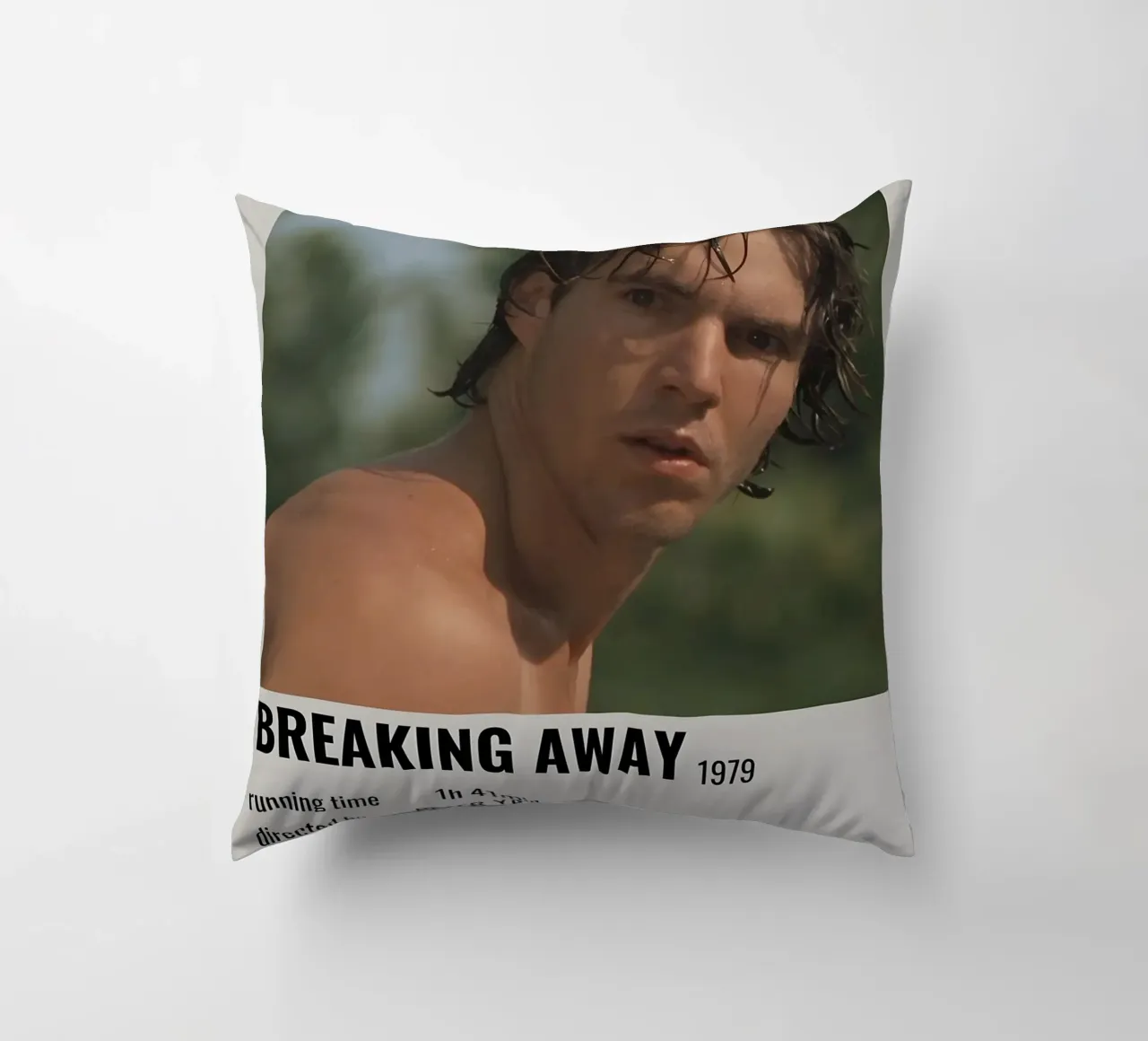 BREAKING AWAY 1979 decorative cushion by MVFminimalist