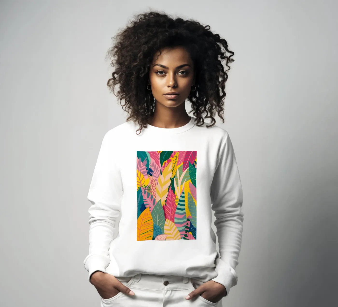 Motif de feuilles vibrant sweat de Silk Palette
