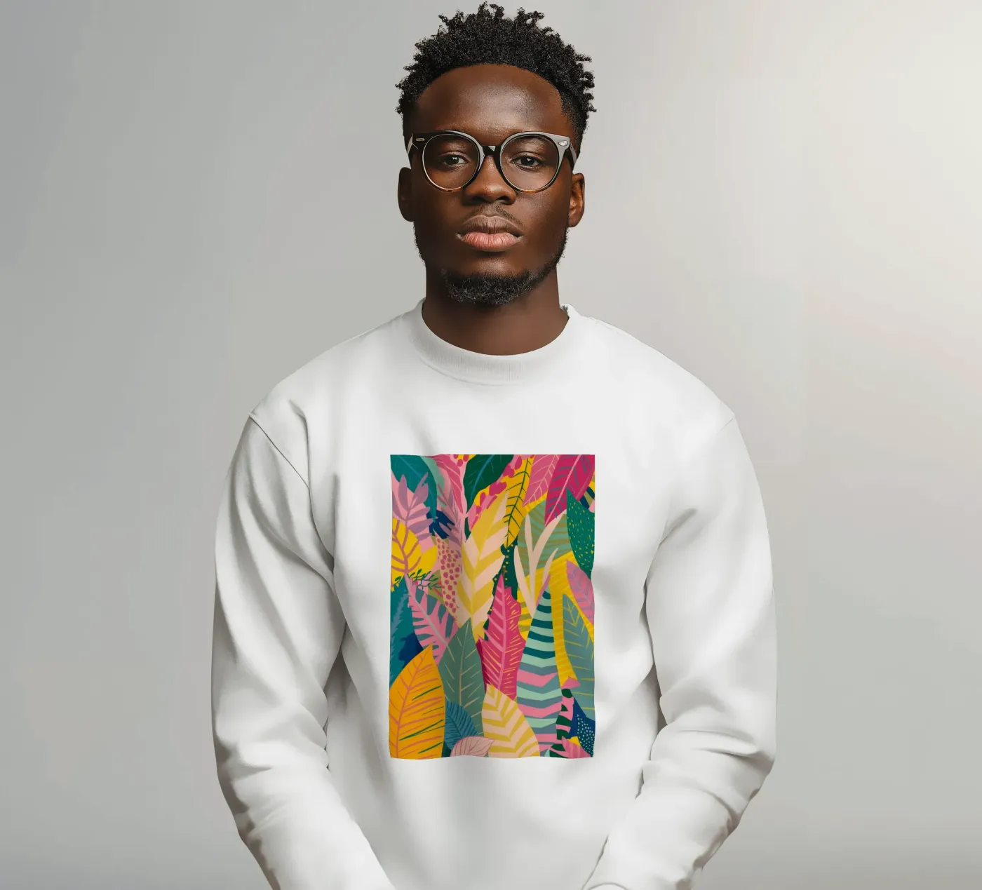 Motif de feuilles vibrant sweat de Silk Palette