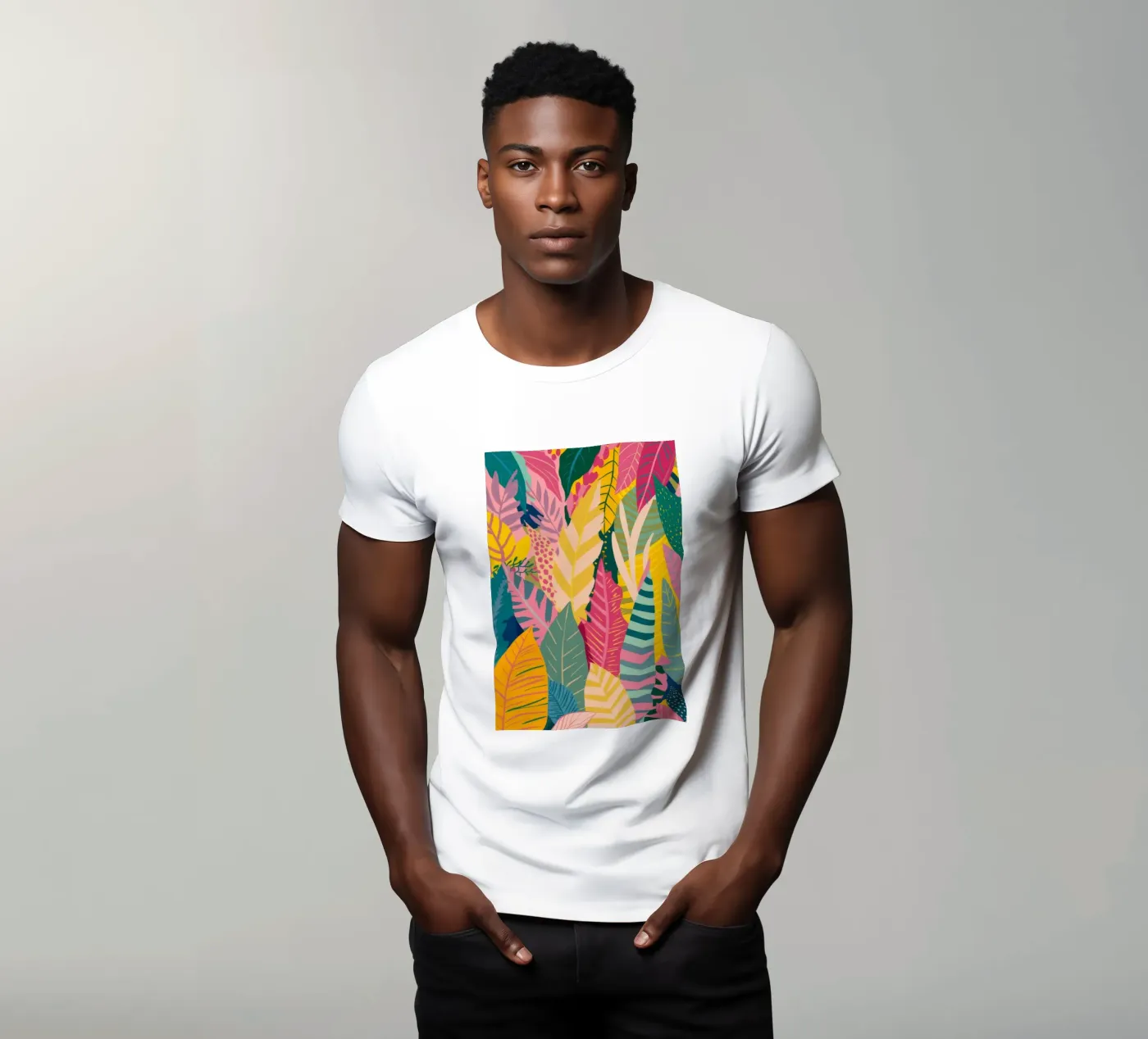 Vibrant Leaf Pattern t-shirt da Silk Palette