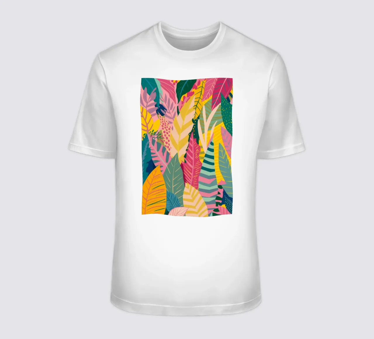 Motivo a foglie vivaci t-shirt da Silk Palette