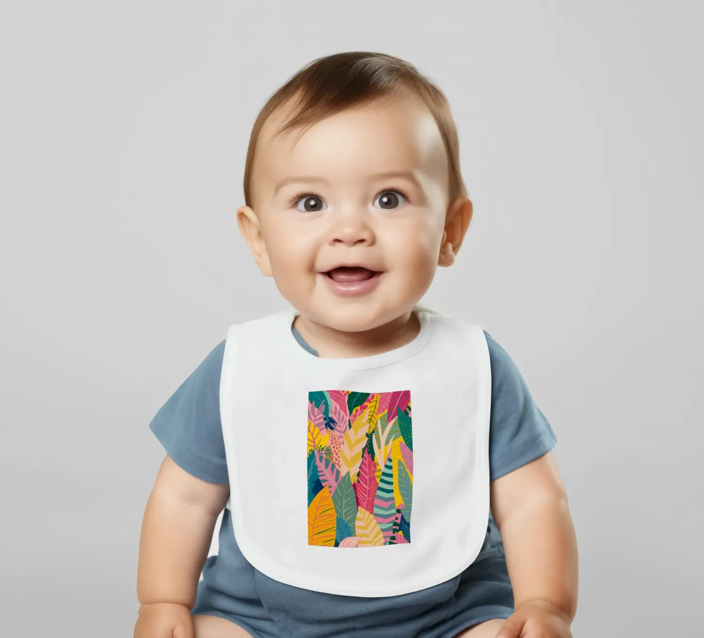 Vibrant Leaf Pattern bavoir de Silk Palette