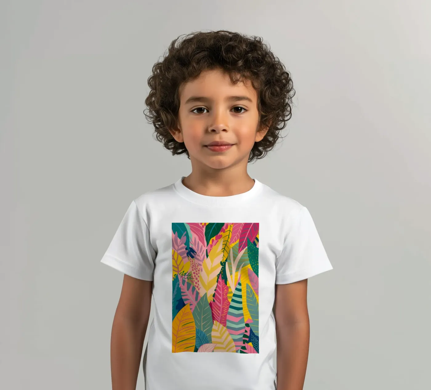 Levendig bladpatroon kinder t-shirt van Silk Palette